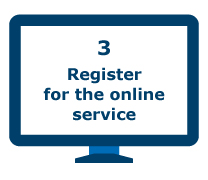 3 Register for the online service.