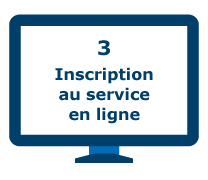 Inscription au service en ligne.